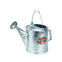 Behrens 210RH Watering Can with Red Wooden Handle, 2.5 gal Can, Steel, Gray, Galvanized 