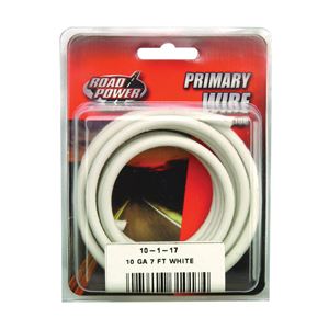 Road Power 55671933/10-1-16 Electrical Wire, 10 AWG Wire, 25/60 VAC/VDC, Copper Conductor, White Sheath, 7 ft L