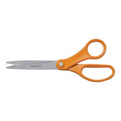 FISKARS 34527797 Premier Scissor, 8 in OAL, Stainless Steel Blade, Contour-Grip Handle, Orange Handle 