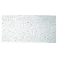 USG PLATEAU Series 725 Ceiling Panel, 4 ft L, 2 ft W, 9/16 in Thick, Mineral Fiber, White 