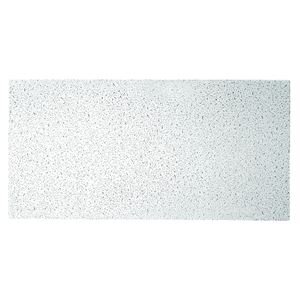 USG PLATEAU Series 725 Ceiling Panel, 4 ft L, 2 ft W, 9/16 in Thick, Mineral Fiber, White