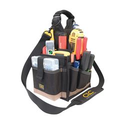 CLC Tool Works Series 1526 Electrical and Maintenance Tool Carrier, 8 in W, 16 in D, 8 in H, 25-Pocket, Polyester 