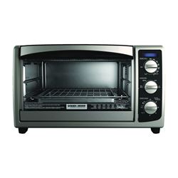 Black+Decker TO1675B Toaster Oven, 6 Slice/Hr, Stainless Steel, Black 