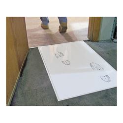SURFACE SHIELDS Step N Peel DG30W Reusable Tacky Clean Mat, 31-1/2 in L, 25-1/2 in W, 2 mil Thick, White 4 Pack 