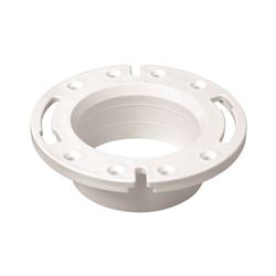 Oatey 43587 Closet Flange, 4 in Connection, PVC, White, For: Most Toilets 