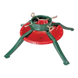 National Holidays 95-6464 Tree Stand, 7-1/4 in H, Steel, Green/Red, Powder-Coated 5 Pack 