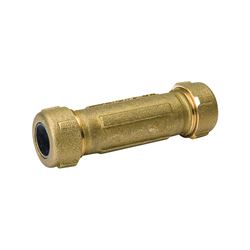 B & K 160-304NL Pipe Coupling, 3/4 in, Compression, Brass, 125 psi Pressure 