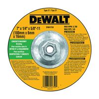 DeWALT DW4759 Grinding Wheel, 7 in Dia, 1/4 in Thick, 5/8-11 in Arbor, 24 Grit, Very Coarse 