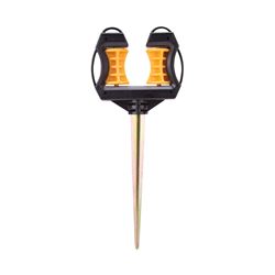 Landscapers Select GM-203 Hose Guide, 10-5/8 in OAL, Plastic Guide, Metal Spike, Black/Yellow 