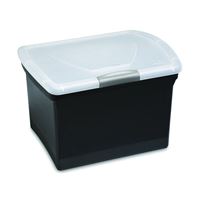 Sterilite ShowOffs 18719004 File Box, 15 in L, 10-7/8 in W, 11-1/2 in H, Plastic, Black/Clear/Titanium, Pack of 4 