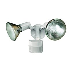 Heath Zenith HZ-5411-WH Motion Activated Security Light, 120 V, 300 W, 2-Lamp, Halogen Lamp, Metal/Plastic Fixture 