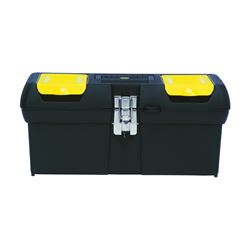 STANLEY 016013R Tool Box with Tray, 2.1 gal, Polypropylene, Black 