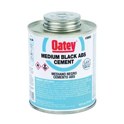 Oatey 30999 Solvent Cement, Opaque Liquid, Black, 4 oz Can 