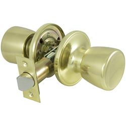 ProSource TS730V-PS Passage Knob, Metal, Polished Brass, 2-3/8 to 2-3/4 in Backset, 1-3/8 to 1-3/4 in Thick Door 