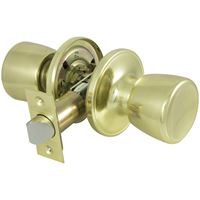 ProSource TS730V-PS Passage Door Lockset, Knob Handle, Metal, Polished Brass, 2-3/8 to 2-3/4 in Backset 
