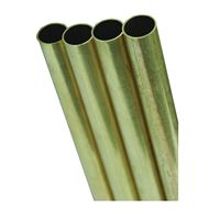 K & S 1148 Decorative Metal Tube, Round, 36 in L, 7/32 in Dia, 0.014 in Wall, Brass, Pack of 6 