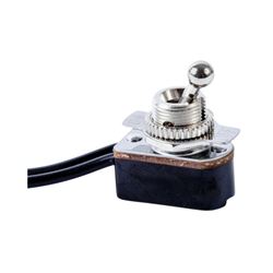 Gardner Bender GSW-125 Toggle Switch, 125/250 VAC, SPST, Lead Wire Terminal, Steel Housing Material, Gray 