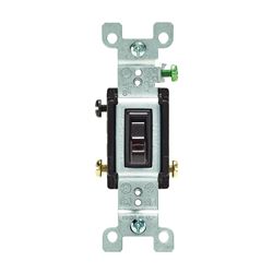 Leviton 1453-2 Switch, 15 A, 120 V, 3 -Position, Push-In Terminal, Thermoplastic Housing Material, Brown 