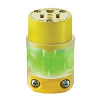 Leviton R50-515CV-LIT Electrical Connector, 2 -Pole, 15 A, 125 V, NEMA: NEMA 5-15R, Transparent Yellow 