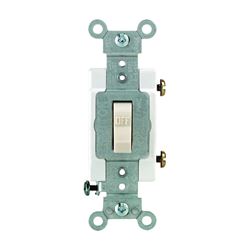 Leviton S06-CS115-2TS Switch, 15 A, 120/277 V, Push-In Terminal, Thermoplastic Housing Material, Light Almond 