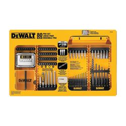 DeWALT DWAMF1280 Combination Drill and Driver Bit Set, Professional, 80-Piece, Steel, Black Oxide 