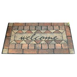 Simple Spaces 06ABSHE-16 Door Mat, 30 in L, 18 in W, Flocking Pattern, Polyester Surface 