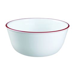 Olfa 1060572 Soup/Cereal Bowl, Vitrelle Glass, Red/White, For: Dishwashers and Microwave Ovens, Pack of 3 