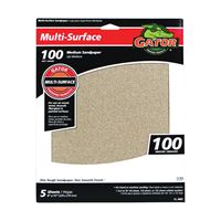 Gator 4441 Sanding Sheet, 11 in L, 9 in W, 100 Grit, Medium, Aluminum Oxide Abrasive 