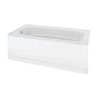 DELTA Classic 400 Series 40034L Shower Bathtub, 70 gal Capacity, 60 in L, 32-1/2 in W, 18 in H, Procrylic Acrylic, White 