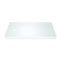 DELTA 40094L Shower Base, 59.88 in L, 30-3/4 in W, 3-1/2 in H, Acrylic, White, Stud Installation 