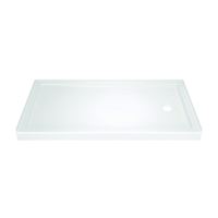 DELTA 40094R Shower Base, 59.88 in L, 30-3/4 in W, 3-1/2 in H, Acrylic, White, Stud Installation 