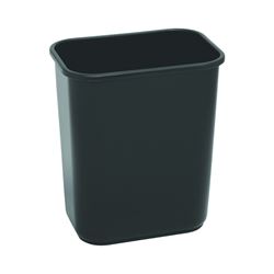 CONTINENTAL COMMERCIAL 2818BK Waste Basket, 28.125 qt Capacity, Plastic, Black, 15 in H 