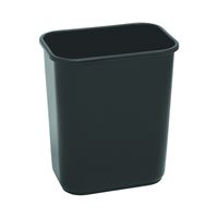Continental Commercial 2818BK Waste Basket, 28.125 qt, Plastic, Black, 15 in H 