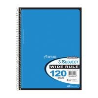 Top Flight WB120DPF Series 4511880 Wide Rule Notebook, Micro-Perforated Sheet, 120-Sheet, Wirebound Binding, Pack of 24 