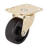 ProSource JC-B10-PS Swivel Caster, 1-5/8 in Dia Wheel, 5/8 in W Wheel, Plastic Wheel, Black, 50 lb 