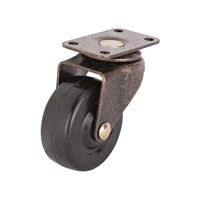 ProSource JC-D06-PS Swivel Caster, 2 in Dia Wheel, 3/4 in W Wheel, Rubber Wheel, Black, 90 lb, Steel Housing Material 