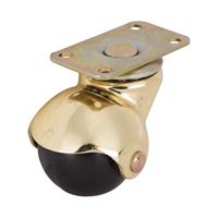 ProSource JC-E01-PS Ball Caster, 1-5/8 in Dia Wheel, 1-5/8 in W Wheel, PP Wheel, Black, 70 lb, Steel Housing Material 