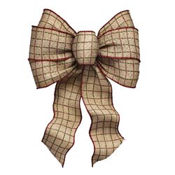 Holidaytrims 6127 Deluxe Bow, Rustic Plaid Design, Fabric, Pack of 12 