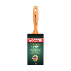Wooster 4413-3 Paint Brush, 3 in W, 3-3/16 in L Bristle, Synthetic Fabric Bristle, Varnish Handle 