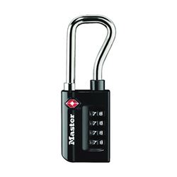 Master Lock 4696D Luggage Lock, 1/4 in Dia Shackle, 1-7/8 in H Shackle, Steel Shackle, Metal Body, 1-5/16 in W Body 