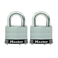 Master Lock 5SSTHC Keyed Padlock Set, Keyed Alike Key, 3/8 in Dia Shackle, 1 in H Shackle, Stainless Steel Shackle 