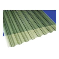 Suntuf 101929 Corrugated Panel, 8 ft L, 26 in W, Greca 76 Profile, 0.032 in Thick Material, Polycarbonate, Solar Gray 10 Pack 