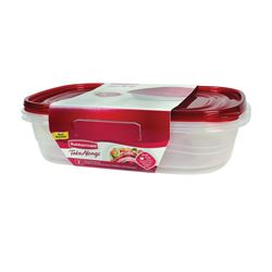 Rubbermaid 1787832 Food Container Set, 1 gal Capacity, Plastic, Clear 2 Pack 