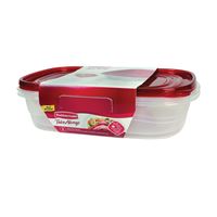 Rubbermaid 1787832 Food Container Set, 1 gal Capacity, Plastic, Clear, Pack of 2 
