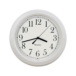Westclox 46994A Wall Clock, Round, Analog, Plastic Frame, White Frame 