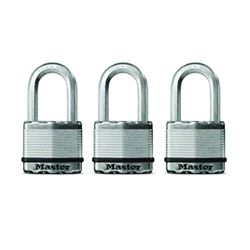Master Lock Magnum Series M5XTRILHCCSEN Padlock, Keyed Different Key, 3/8 in Dia Shackle, 2 in H Shackle, Zinc 