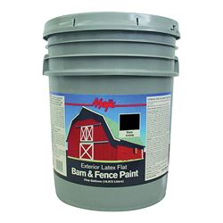 Majic Paints 8-0048-5 Barn and Fence Paint, Flat, Black, 5 gal Pail 