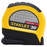 Stanley STHT30830 Measuring Tape, 30 ft L Blade, 1 in W Blade, Steel Blade, ABS Case, Black/Yellow Case 
