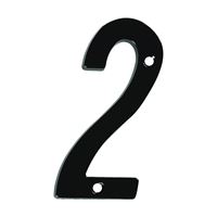 National Hardware V871 Series N238-642 House Number, Character: 2, 4 in H Character, Black Character, Zinc 