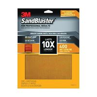 3M SandBlaster Series 20400-G-4 Sandpaper, 11 in L, 9 in W, 400 Grit, Ultra Fine, Aluminum Oxide Abrasive 